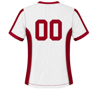 Ensemble short et maillot de rugby rouge et blanc à manches courtes, col en V, uniforme d'équipe personnalisé, respirant, pour l'entraînement et le sport, haute performance - Product Image 5