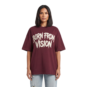 T-shirt surdimensionné brodé pour femme, 100 % coton, col rond, coupe ample, broderie vieillie - Product Image 6