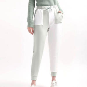 Pantalones Deportivos de Cintura Alta para Mujer, Largos hasta el Tobillo, con Cordón Ajustable, Cintura Elástica y Bolsillos, Corte Holgado Informal, 100% Algodón Tejido - Product Image 1