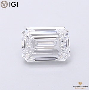 Diamante CVD Cultivado en Laboratorio de 0.50 Quilates de la Mejor Calidad, Claridad VVS1, Color D, con Certificado IGI, Corte Esmeralda, para Anillo de Compromiso de Diseñador - Product Image 1