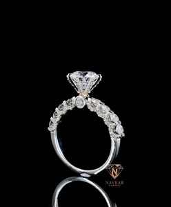 แหวนแต่งงานเพชรโมอิสซาไนต์ VVS สี D สำหรับผู้หญิง สวมใส่ในงานแต่งงาน - Product Image 5