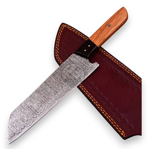 Nuevo Cuchillo de Chef Santoku Japonés de Acero Damasco Forjado a Mano de Marca Propia, Hoja de 8 Pulgadas, Ambidiestro, Lujoso Bunka Extra Afilado - Product Image 2