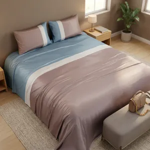 Drap de lit moderne en microfibre ombrée 125 GSM, écologique, durable, toutes saisons, doux, léger, pour usage domestique, confortable pour le sommeil quotidien - Product Image 4