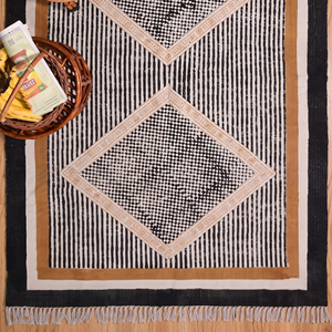 Premium NYKO MART Large Cotton Area <b>Rug</b> Handmade Custom Design <b>Washable</b> Flatweave Bohemian Geometric Pattern Non-Slip <b>Rug</b> - Product Image 4