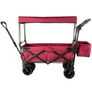 Carrito de Jardín Plegable Extra Grande con Toldo Extraíble, Práctico Carrito Utilitario Plegable con Almacenamiento Trasero para Camping - Product Image 4