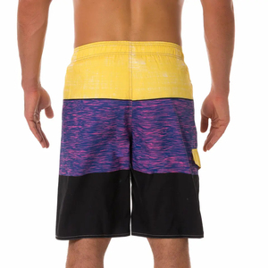 Shorts de plage dégradés bleus pour hommes avec poches, séchage rapide, taille élastique, décontractés, 100 % polyester - Product Image 5