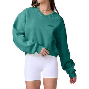 Sudadera corta personalizada de la mejor calidad para mujer, ropa de invierno transpirable, sudadera corta para mujer - Product Image 6
