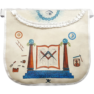 Custom Masonic Fabric <b>Badge</b> with All-Seeing Eye Symbol Open Book Compasses and Columns Embroidered Patch for Bags - Product Image 1
