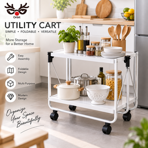 Chariot de cuisine pliable blanc Global Orbit, mobilier de rangement pour la maison, hôtels, restaurants, fabriqué à Taïwan, vente en gros, GO-2041R - Product Image 1