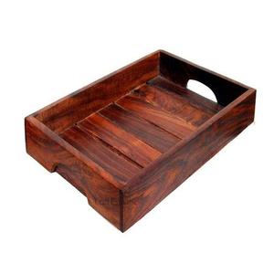 Resin Rattan Inlay Portable Single Tier Multifunction Polished 0-1L Capacity Serving Tray Floral Design Oriental Style Storage - Product Image 4