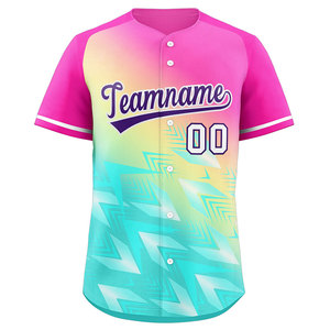 Camisetas de Béisbol para Hombre al Por Mayor de la Mejor Calidad, Talla Grande, Tejido de Malla Transpirable, Impresión Personalizada con Nombre del Equipo, Dos Botones, 100% Poliéster - Product Image 1