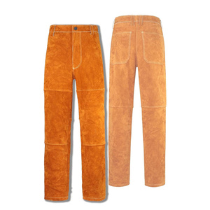 Pantalon de soudeur en cuir de vachette pleine fleur de haute qualité, résistant aux flammes, JNM SAFETY, résistance à la chaleur 500-1000°C - Product Image 2