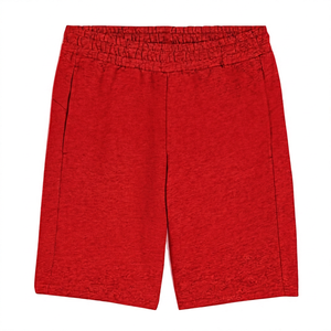 Shorts en coton gris pour homme, taille élastique, poches, style décontracté, tricoté, taille mi-haute, couleur unie, respirant - Product Image 5