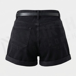 Custom Embroidered <b>Patches</b> Logo Raw Hem Cut Edge Denim <b>Shorts</b> Distressed Streetwear <b>Mens</b> Womens Fashion Clothes _1 - Product Image 2