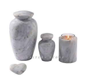 Urne funéraire en marbre bicolore pour crémation, fabricant en gros - Product Image 4