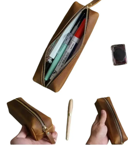 Sac cosmétique en cuir Artha pour femme, motif pierre bohème, avec fermeture éclair, durable et léger, idéal pour les voyages - Product Image 3