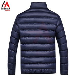 Personalizado azul marino naranja con capucha High Street Puffer chaqueta tela de poliéster a prueba de viento invierno ligero aislado cremallera Hamza - Product Image 3