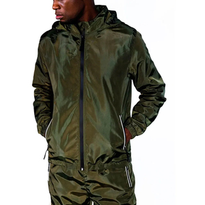 Custom Windbreaker Tracksuit 2-Piece Shorts Set Reflective Windbreaker Tracksuit <b>Zip</b> <b>Up</b> Jacket Hoodie Sweat Pants Set for Men - Product Image 5
