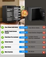 Caja Fuerte con Huella Dactilar y Contraseña Digital, Gabinete de Seguridad para Guardar Objetos de Valor en el Hogar u Oficina