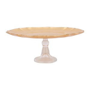 Support à gâteau rond en verre avec base en piédestal à bord doré, 1 pièce, lavage à la main uniquement - Product Image 5