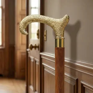 Canne de marche artisanale en bois massif pour hommes, femmes et personnes âgées – Bâton de soutien traditionnel fait main - Product Image 4