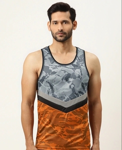 Débardeur Homme Uni 100% Coton Sans Manches Séchage Rapide Sportif Fitness Col Rond Design Avant - Product Image 2