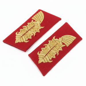 Écussons de col OEM avec bouton en laiton, vente en gros, patchs de col pour uniforme d'officier avec attaches à clips dorés en laiton - Product Image 2