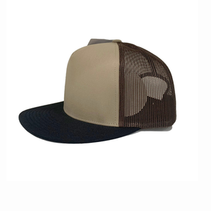 OEM Custom Logo Blank <b>Flat</b> Brim Snapback Mesh Trucker <b>Cap</b> Custom Color Options Direct Manufacturer Vietnam Multicolor - Product Image 2