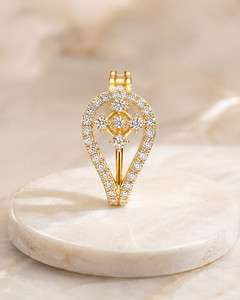 Colgante de Lágrima de Oro de 14K de Lujo con Brillantes Piedras de Circonia Cúbica, Joyería Elegante para Bodas y Fiestas para Mujer - Product Image 3