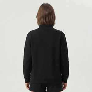 Women's <b>Black</b> Mock Neck Sweatshirt <b>Long</b> <b>Sleeve</b> Cotton Blend <b>Top</b> With Letter Print - Product Image 4