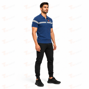 Oversize Vintage Short Sleeve Men's 100% Cotton for <b>Polo</b> T-<b>Shirt</b> Breathable Polyester with <b>Striped</b> Logo Print Casual Golf Wear - Product Image 2