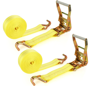 Correa de Carga de Poliéster Amarillo Provina de 50 mm con Gancho Metálico Resistente, Amarre de Trinquete de 2 Pulgadas, Resistencia a la Rotura de 450 kg-5000 kg para Transporte - Product Image 1