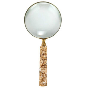 Loupe artisanale avec poignée en nacre, cadre en laiton de style antique, loupe à main pour accessoire de bureau - Product Image 5