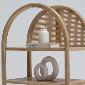 Étagère de présentation en bois Vandana Merino Elara, design moderne en bois massif, meuble de rangement minimaliste - Product Image 2