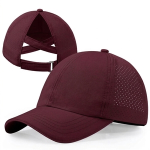 Gorra de béisbol negra de malla transpirable, ajustable digitalmente, de 6 paneles, deportiva, para mujer, para ciclismo al aire libre, viajes, diseño de panel frontal, verano - Product Image 1