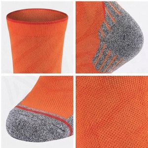 Orange Crew <b>Socks</b> Breathable Running <b>Socks</b> for Adults Summer Season Spandex <b>Polyester</b> Knitted Solid Pattern - Product Image 4
