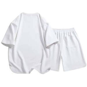 Ensemble T-shirt et short d'été pour homme, décontracté, sportif, personnalisé, en tricot uni respirant, imprimé en sérigraphie - Product Image 6