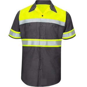 Camisetas de Trabajo de Manga Corta Reflectantes e Impermeables de Alta Visibilidad, Ropa de Seguridad de Algodón y Poliéster, la Mejor Ropa de Trabajo Plateada FR - Product Image 1