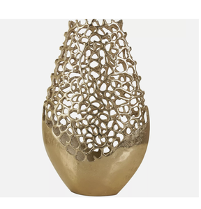 Florero de Aluminio con Nuevo Diseño y Acabado Dorado, Florero Metálico para Decoración de Centro de Mesa - Product Image 2