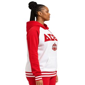 Felpa con Cappuccio Bicolore Delta Sigma Theta per Donne, Vestibilità Comoda, Tessuto Premium, Abbigliamento Casual per Confraternite Greche - Product Image 3