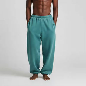 กางเกงวอร์มผ้าแคนวาสทรงหลวมโอเวอร์ไซส์ แต่งลายปักโลโก้ตามสั่ง สไตล์วินเทจ สตรีทแวร์ สำหรับผู้ชาย น้ำหนักปานกลาง ผ้าฟลีซ รักษ์โลก รับผลิตแบบ OEM ODM - Product Image 3