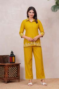 Conjunto de Dos Piezas de Algodón con Estampado Floral para Mujer, Estilo Exclusivo, Ropa de Verano, Conjunto de Kurta y Pantalón, Vestidos Sencillos e Informales, Precio al por Mayor - Product Image 4