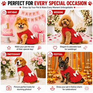 Robe pour animaux à pois avec nœud (L) – OEM/ODM, logo personnalisé, tenue en coton doux avec Velcro pour chiens et chats – Fabricant direct - Product Image 6