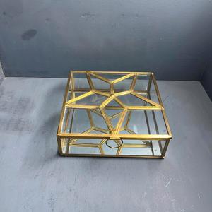 Boîte à bijoux décorative en laiton/verre, boîte à bijoux de forme unique pour bagues et colliers, rangement de table - Product Image 4