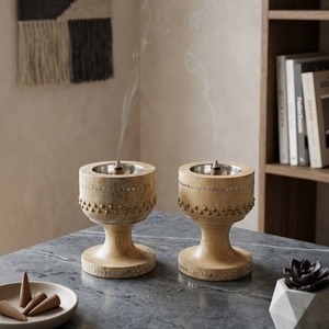 Handmade Premium Arabic <b>Oud</b> Burner with Resin Body and Wood Grain Finish for Home DecorationAromatherapy <b>diffuser</b> - Product Image 5