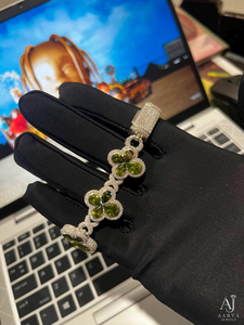 Pulsera de Plata 925 con Moissanita, Cadena de Eslabones de Trébol, Corte Brillante Redondo, Engaste de Garra, Joyería para Regalo o Fiesta - Product Image 3