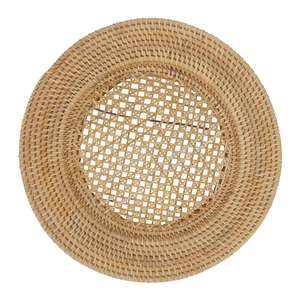 Assiette de Présentation en Rotin Écologique Moderne Premium 300mm 5mm d'Épaisseur Faite à la Main Vietnam Décoration Hôtel Maison Cuisine Meilleurs Tapis et Sous-Plats - Product Image 2
