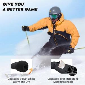 Guantes de invierno para hombre y mujer, guantes gruesos de ciclismo con dedos completos y 3M Thinsulate, guantes antideslizantes para mantener el calor, para ciclismo, correr y esquí - Product Image 2