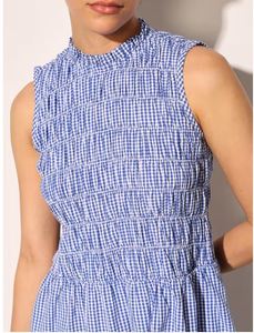 ชุดเดรสแม็กซี่ผ้าลินินแขนกุดทรงโอเวอร์ไซส์สำหรับผู้หญิง ดีไซน์ระบายชายกระโปรง สวยหรูเหมาะสำหรับใส่ในชีวิตประจำวัน - Product Image 4