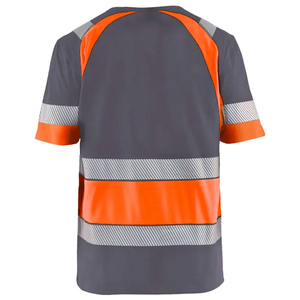 เสื้อเชิ้ตทำงานแบบสะท้อนแสงสำหรับผู้ชาย PUFFIN SPORTS รุ่น Hi Visibility แขนสั้น สีส้ม-เทา ผลิตจากโพลีเอสเตอร์ พร้อมแถบสะท้อนแสง - Product Image 4